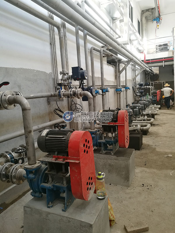 环保行业污水处理项目渣浆泵现场